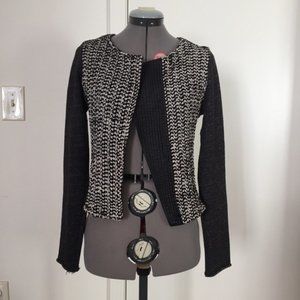Anthropologie Leather & Silk Tweed Jacket